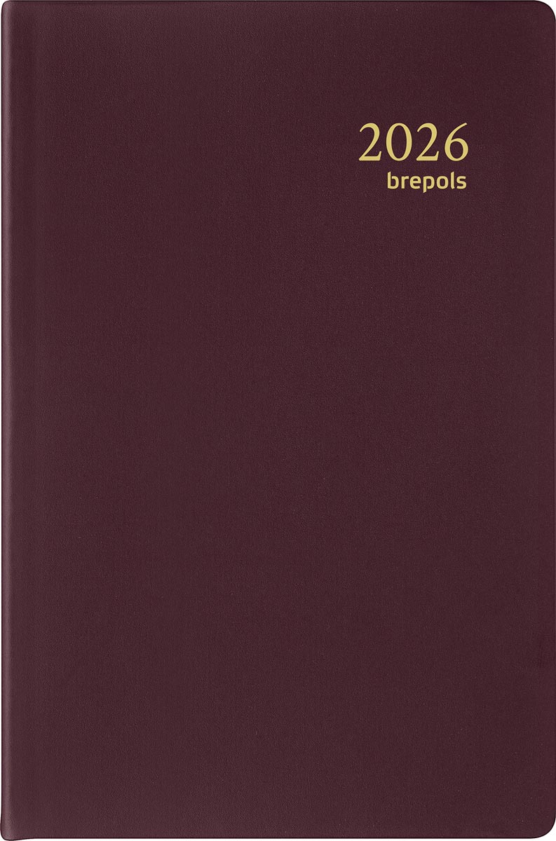Brepols agenda Delta Seta 6-talig, bordeaux, 2026