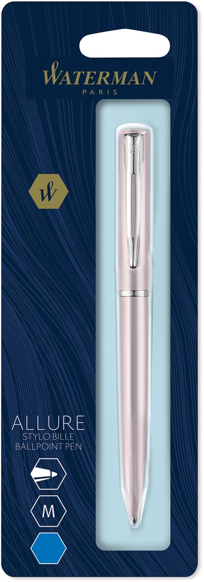 Waterman balpen Allure pastel medium punt, op blister, roze