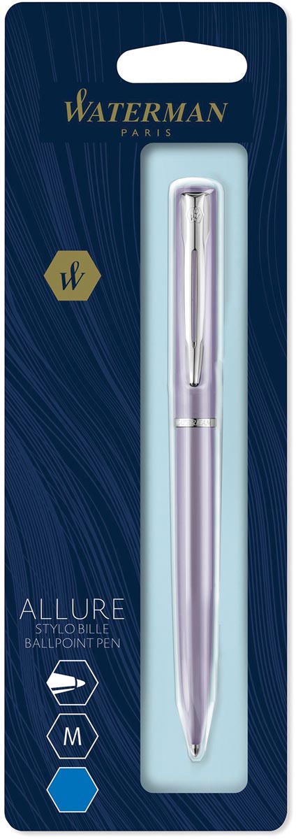Waterman balpen Allure pastel medium punt, op blister, paars