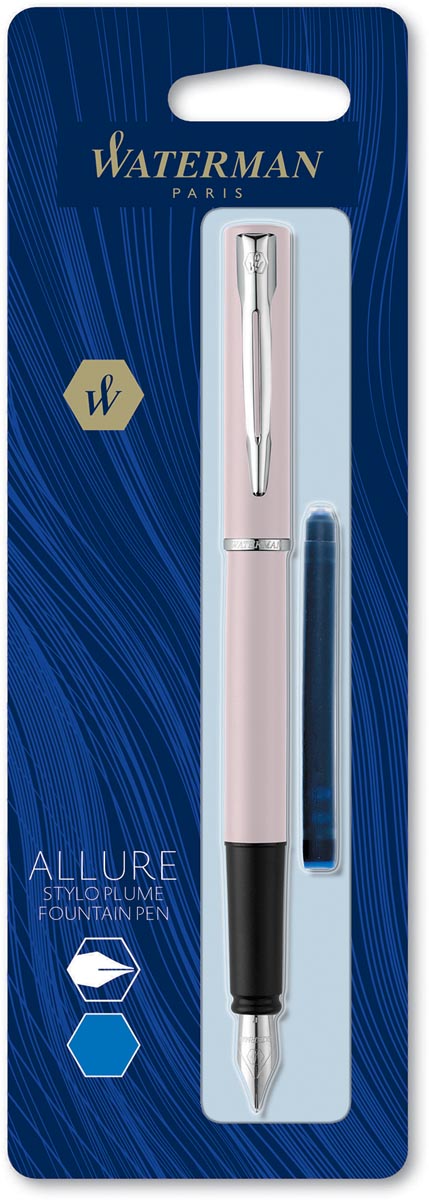 Waterman vulpen Allure pastel fijne punt, op blister, roze