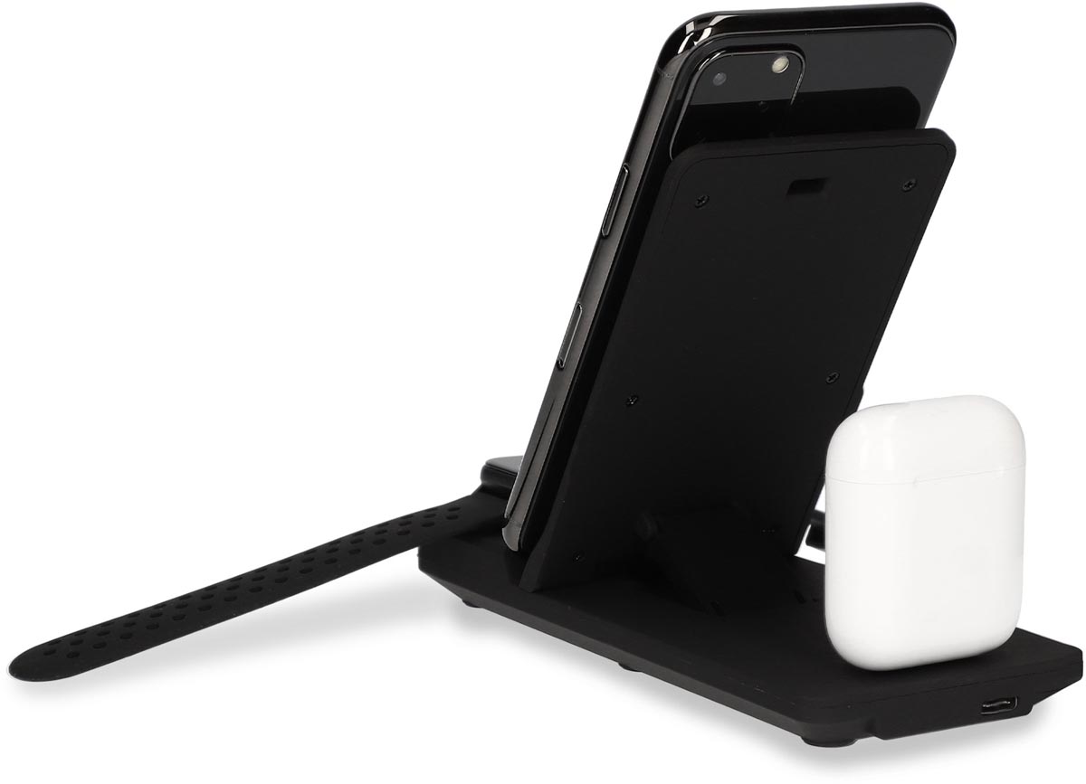 Ksix draadloze oplader 3-in-1: voor smartphone, Apple watch en airpods Ksix draadloze oplader 3-in-1: voor smartphone, Apple watch en airpods