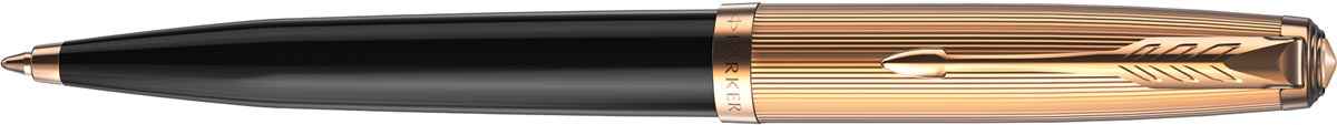 Parker 51 Premium balpen zwart GT, zwarte inkt