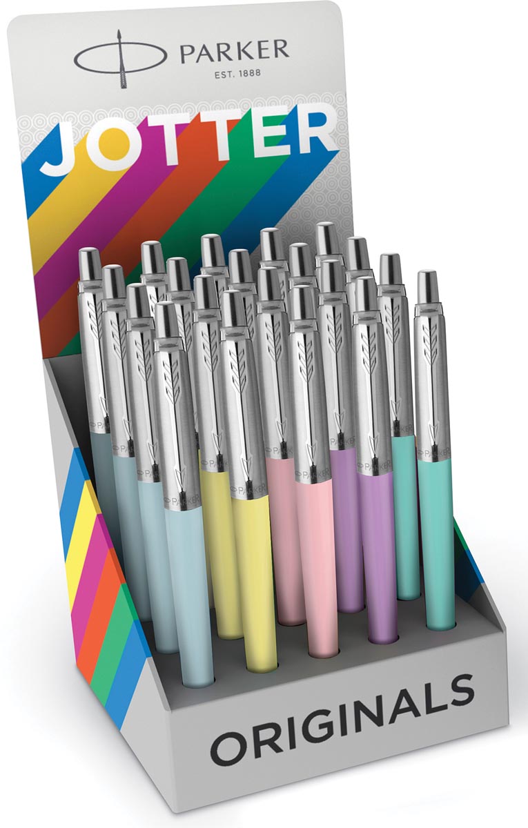 Parker Jotter Originals Pastel balpen, display met 20 stuks in geassorteerde kleuren