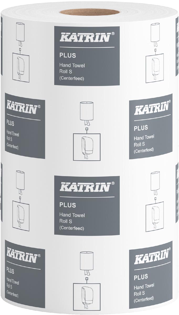 Katrin Plus handdoeken voor dispenser op rol, 1-laags, systeem S, 100 m, pak van 12 rollen afbeelding