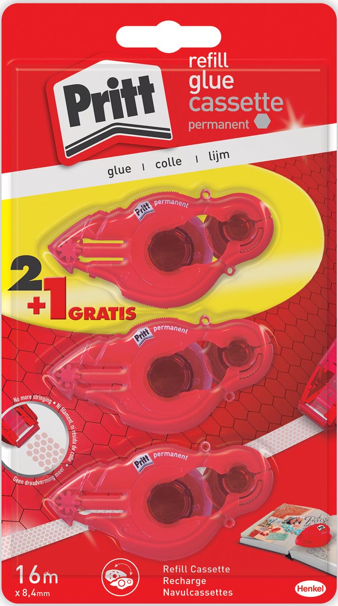 Pritt vulling voor lijmroller Refill permanent, blister 2 + 1 gratis Pritt vulling voor lijmroller Refill permanent, blister 2 + 1 gratis