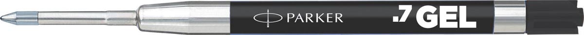 Parker gelvulling voor balpen medium, 0,7 mm, zwart, blister van 2 stuks