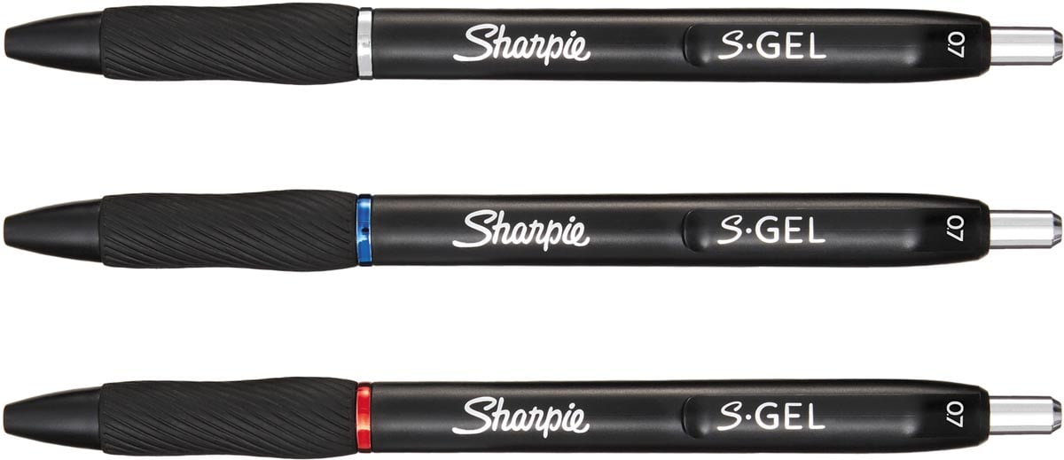 Sharpie S-gel roller, medium punt, blister van 3 stuks, geassorteerde kleuren afbeelding