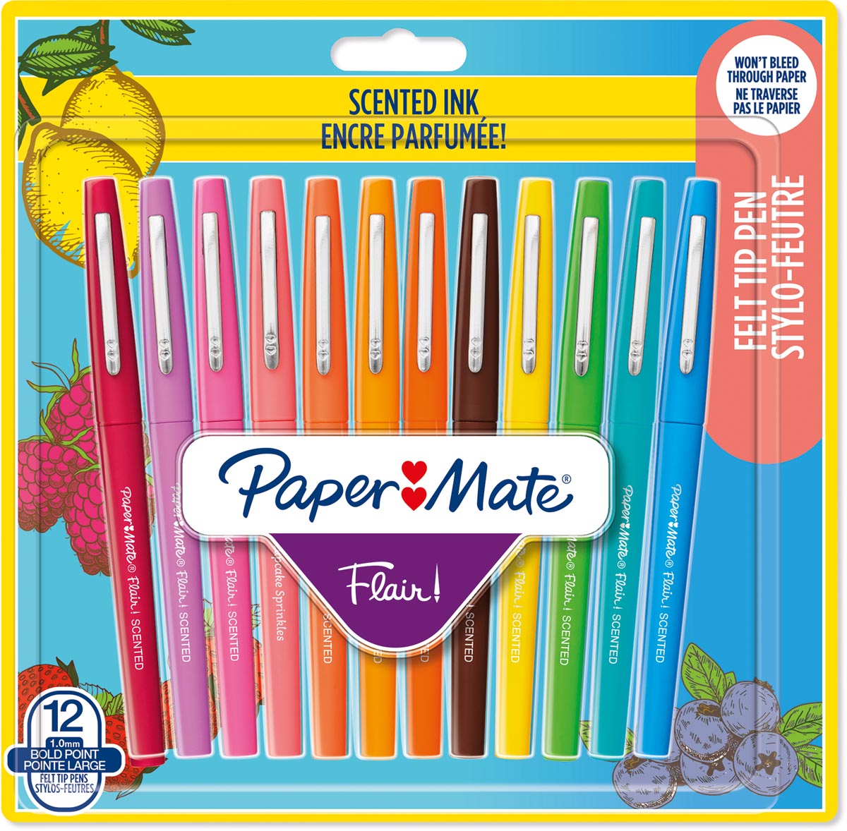 Paper Mate fineliner Flair Scent, blister met 12 stuks in geassorteerde kleuren Paper Mate fineliner Flair Scent, blister met 12 stuks in geassorteerde kleuren