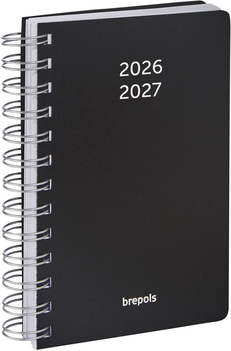 Brepols schoolagenda Wire-O, zwart, 2026-2027