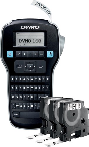 Dymo LabelManager 160 Value Pack: 3 x D1 tape, zwart op wit, 12 mm + 1 x LabelManager 160P, qwerty