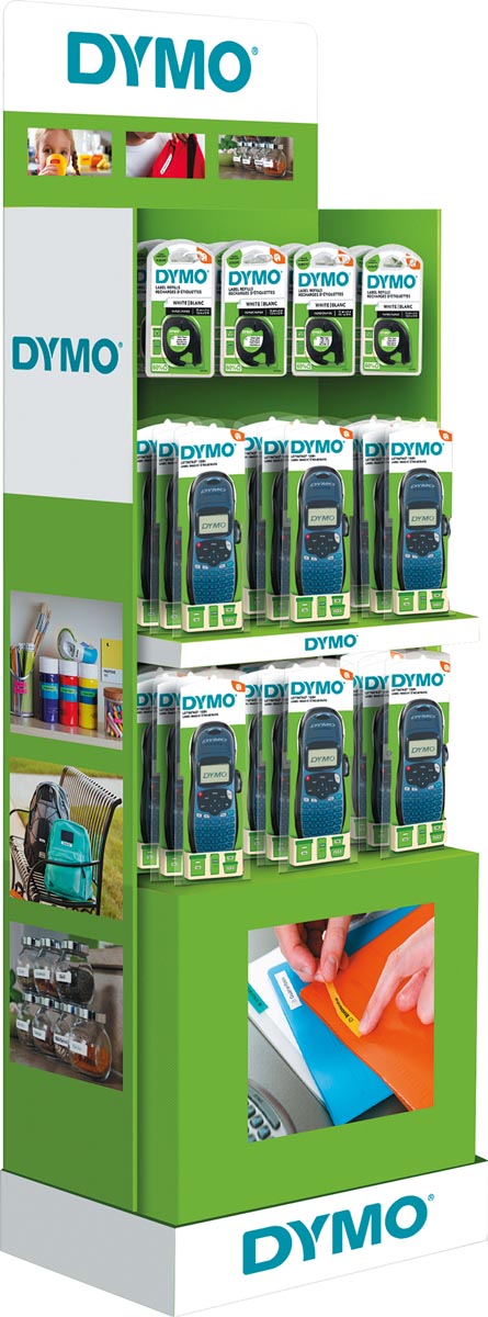 Dymo Letratag 100H vloerdisplay, display van 20 toestellen en 40 tapes Dymo Letratag 100H vloerdisplay, display van 20 toestellen en 40 tapes