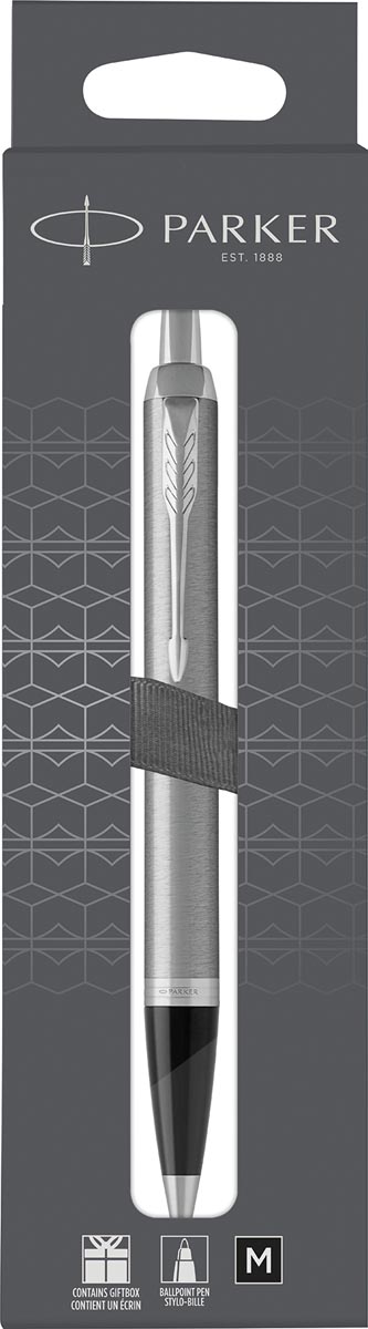 Parker IM balpen, medium, in giftbox, Stainless Steel CT