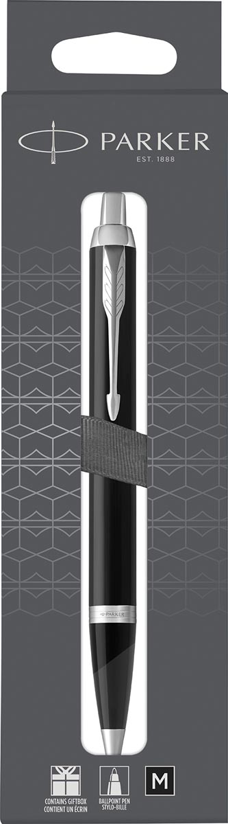 Parker IM balpen, medium, in giftbox, Matte Black CT (matzwart)