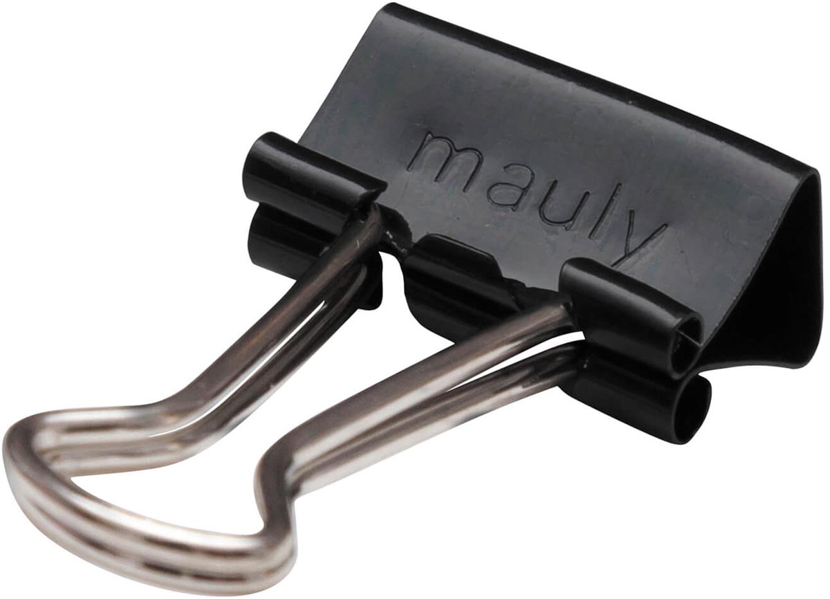 MAUL papierklem foldback 13mm blister 12 zwart afbeelding
