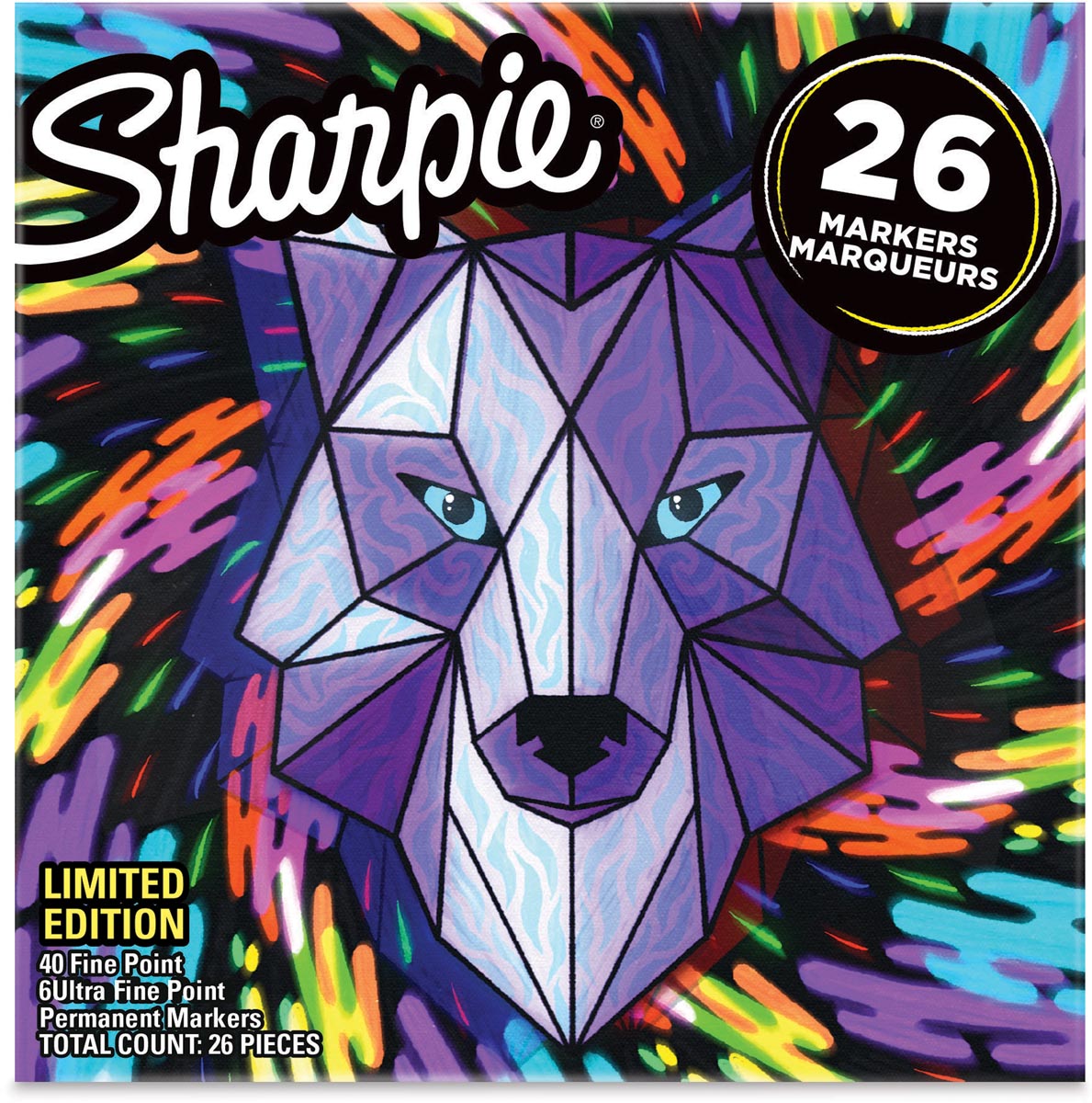 Sharpie permanente marker Wolf Pack, fijn, blister van 26 stuks, assorti