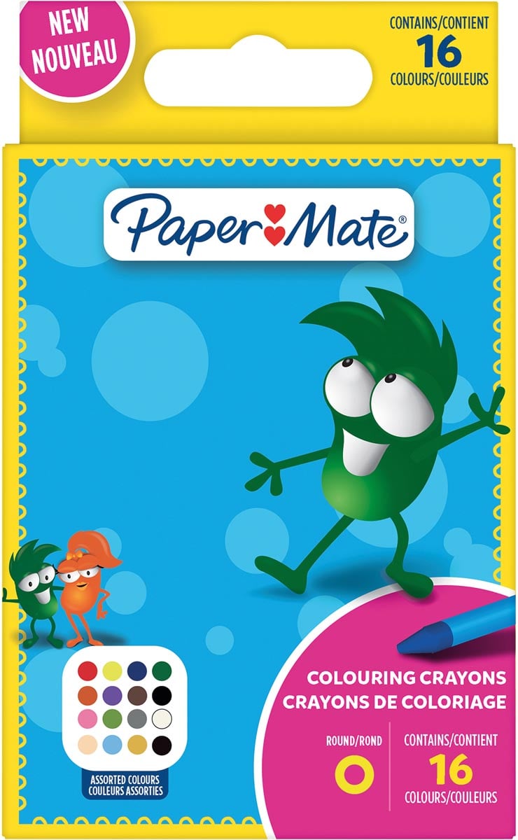 Paper Mate waskrijt, blister van 16 stuks