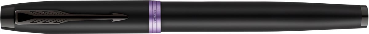 Parker IM Vibrant Rings vulpen medium, zwart met paarse accenten