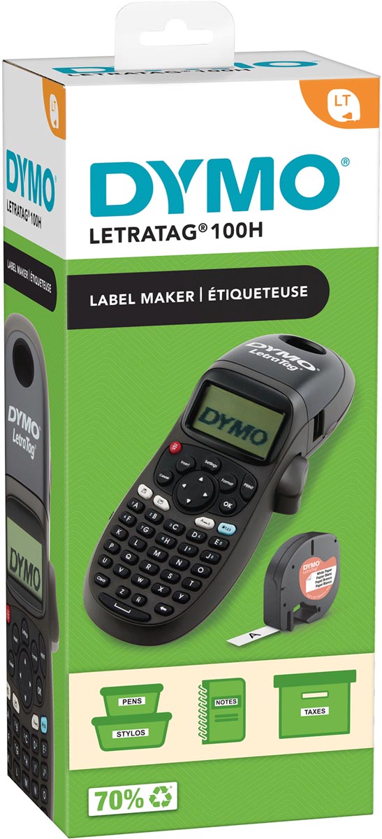 Dymo beletteringsysteem LetraTag LT-100H, zwart afbeelding