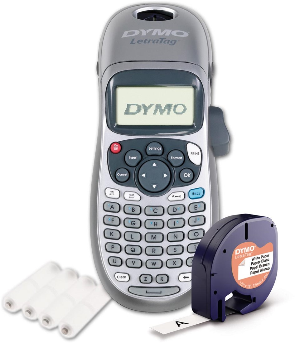 Dymo beletteringsysteem LetraTag LT-100H, inclusief 1 LT-tape, grijs ...