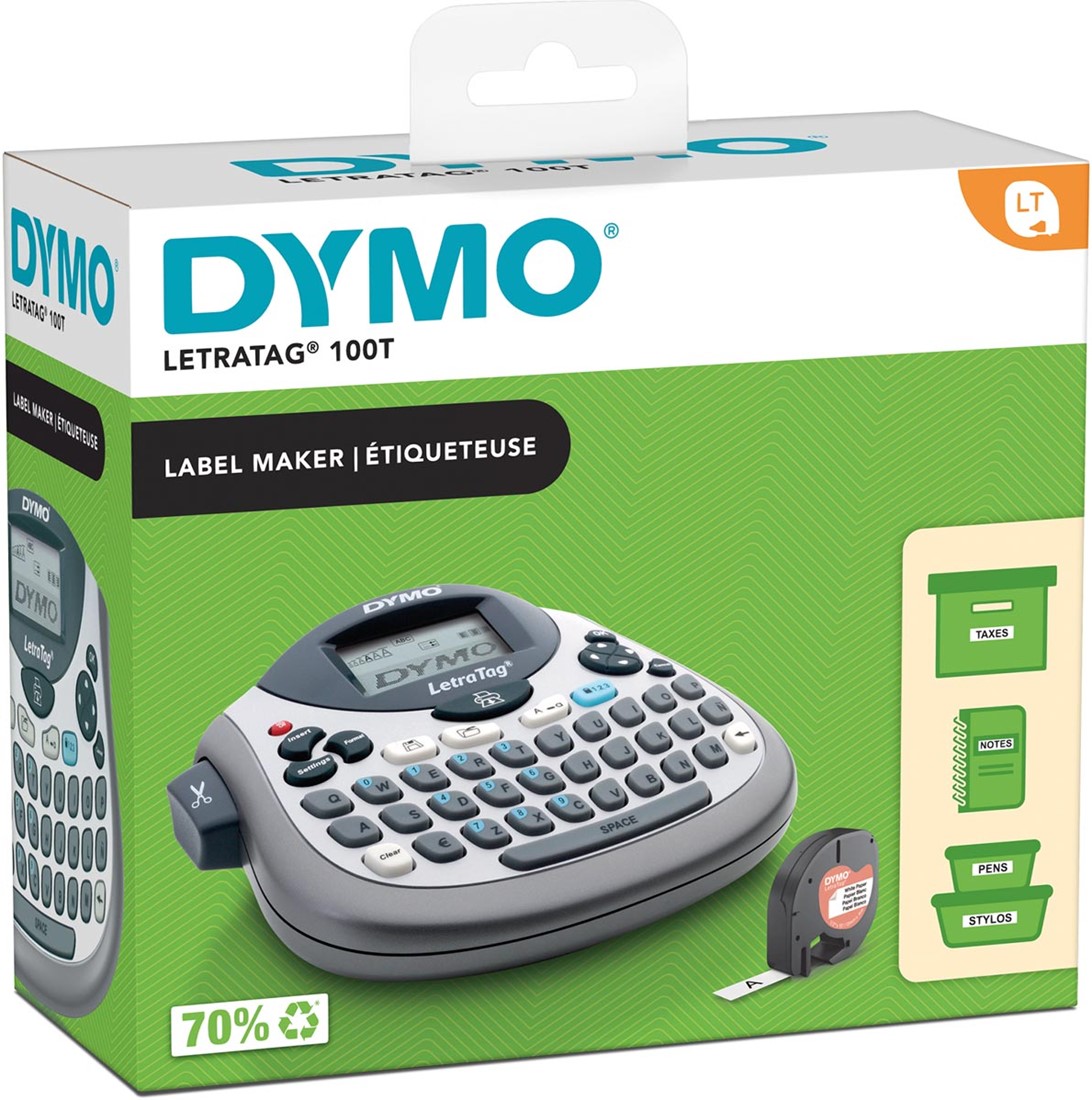 Dymo beletteringsysteem LetraTag LT-100T, inclusief 1 LT-tape, qwerty ...