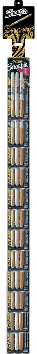 Sharpie permanente marker metallic, clipstrip van 12 blisters van 3 stuks