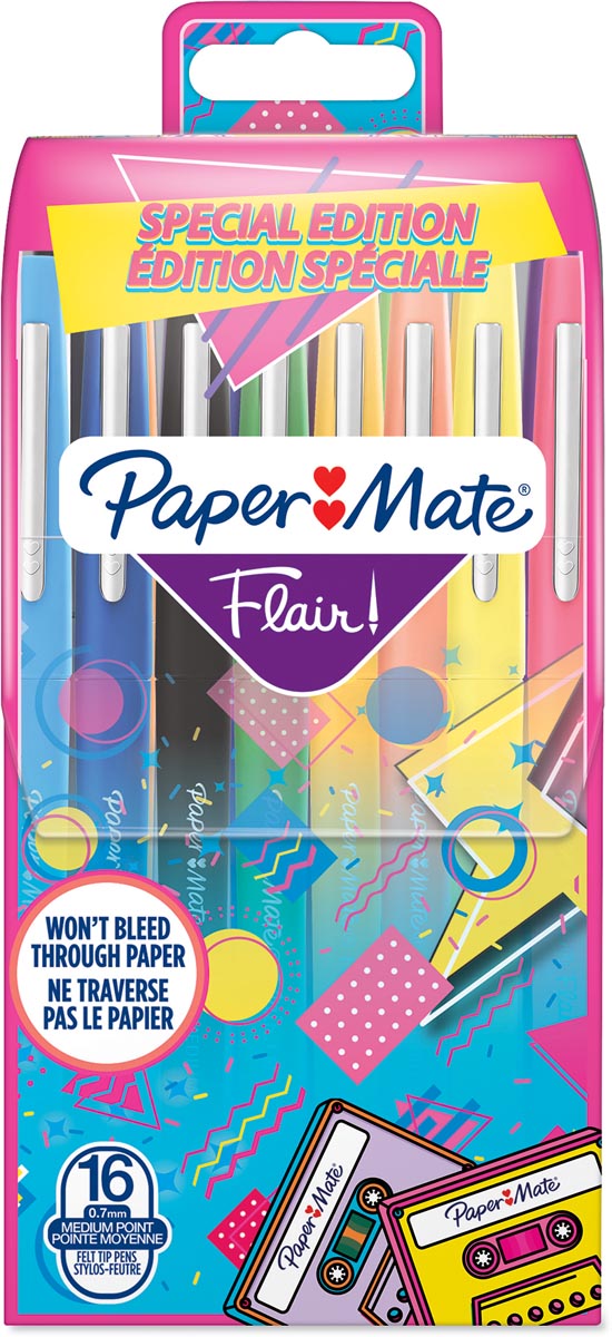 Paper Mate viltstift Flair Retro, blister van 16 stuks afbeelding