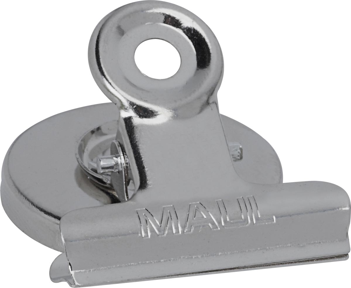 MAUL papierklem bulldogclip magnetisch 40mm blister 2 verchroomd afbeelding