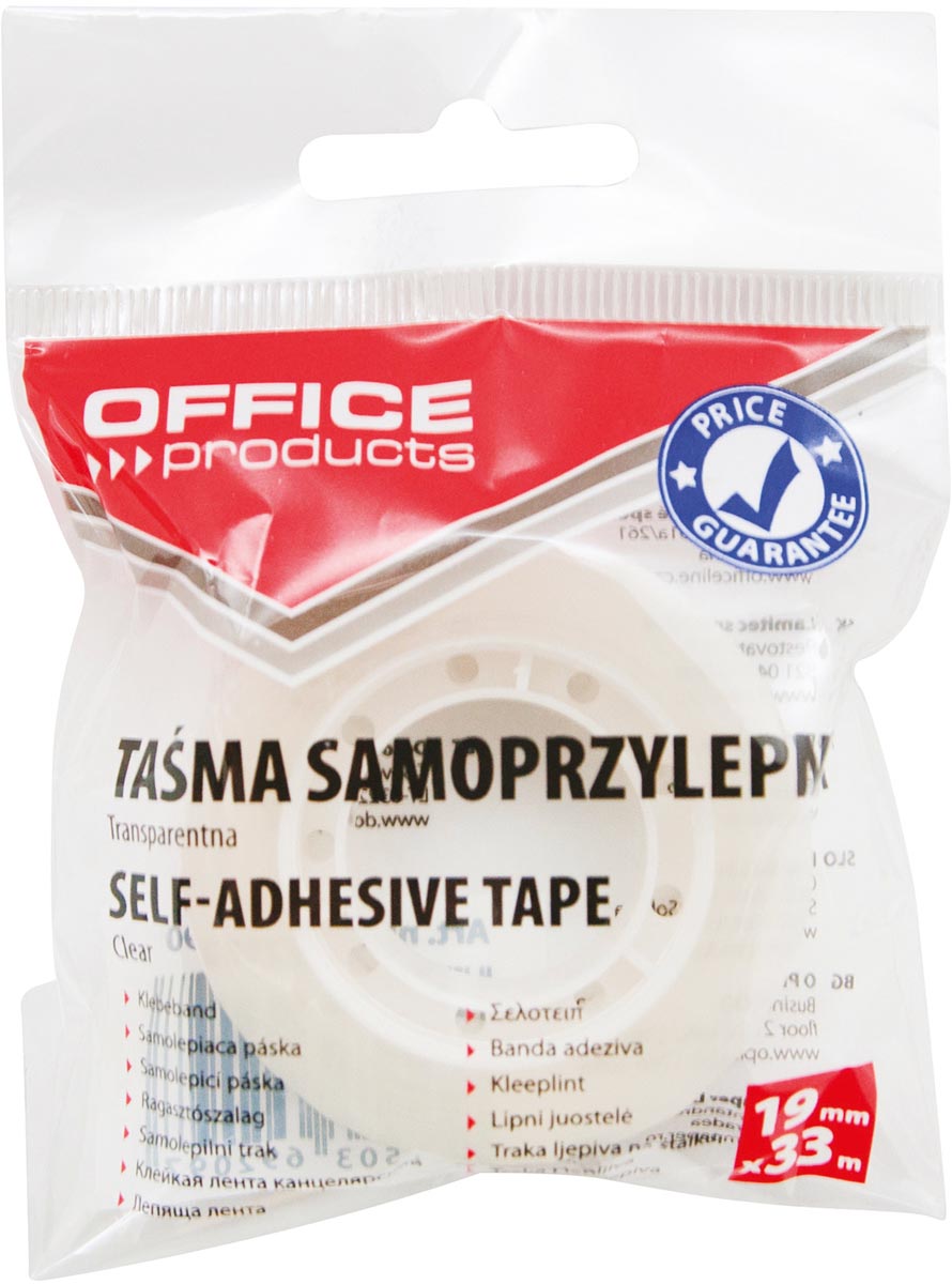 OFFICE products plakband, 19 mm x 33 m, transparant afbeelding