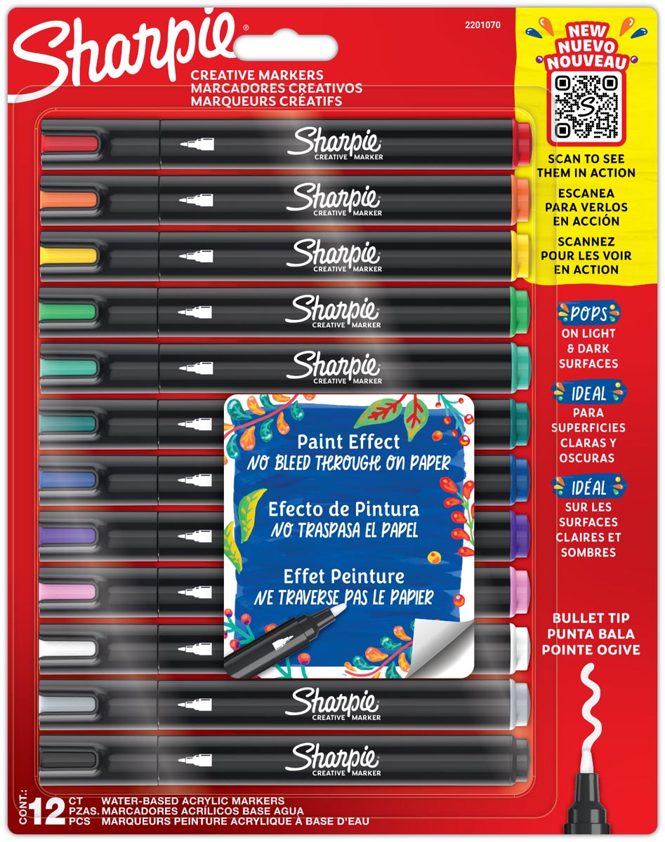 Sharpie paintmarker, blister van 12 stuks, assorti afbeelding