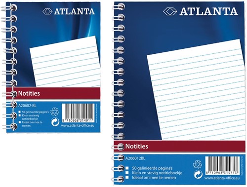 Atlanta by Jalema notitieboekje ft A7, gelijnd, blauw