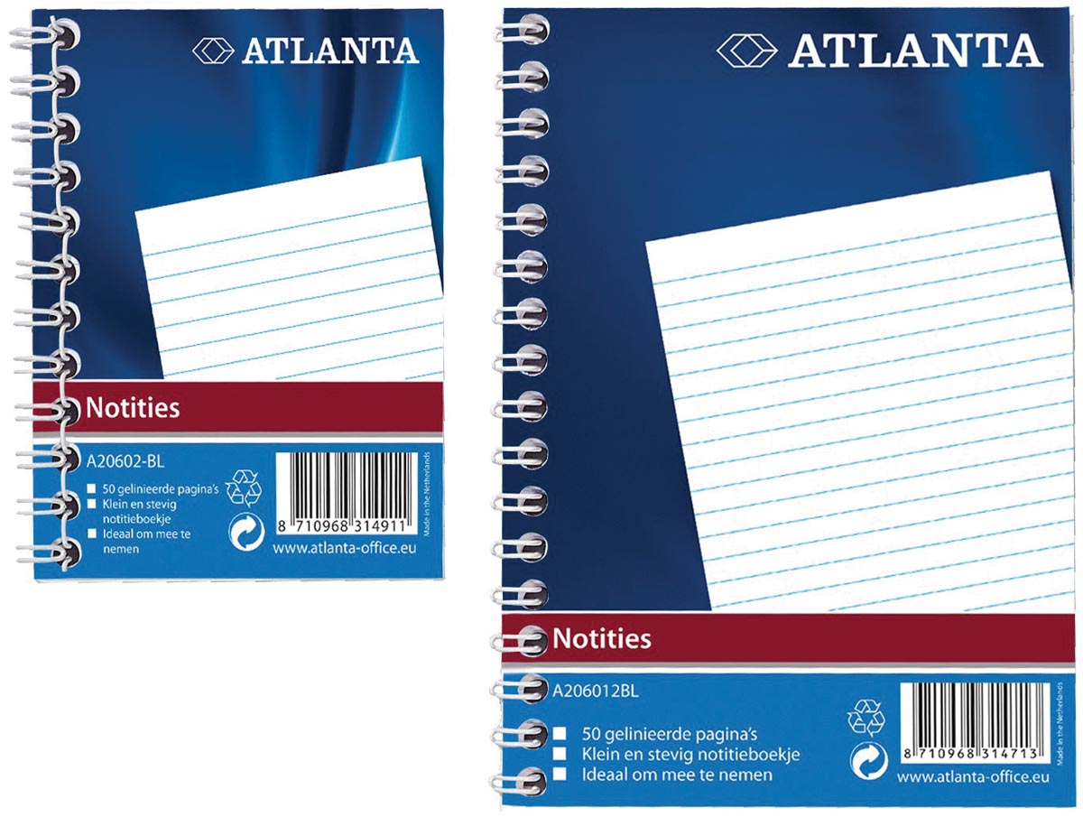 Atlanta by Jalema notitieboekje ft A6, blauw afbeelding