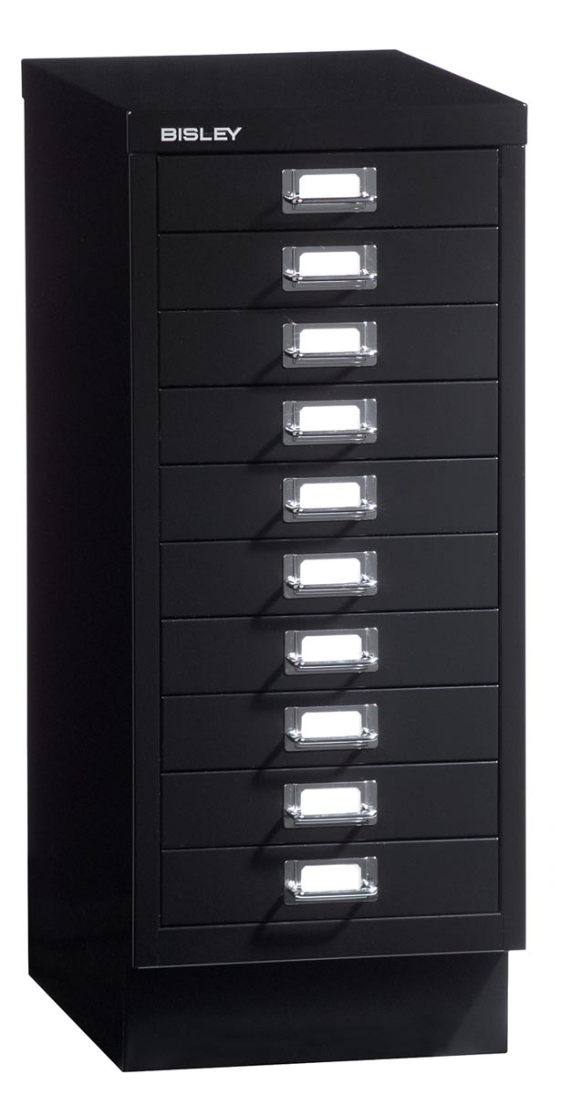 Bisley ladekast, ft 67 x 27,9 x 40,8 (h x b x d), 10 laden, zwart