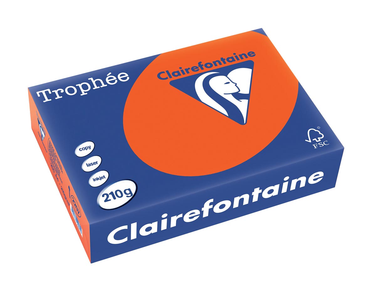 Clairefontaine Trophée Intens, gekleurd papier, A4, 210 g, 250 vel, kardinaalrood afbeelding