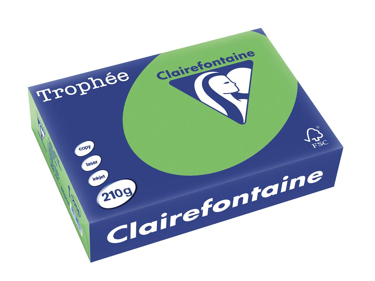 Clairefontaine Trophée Intens gekleurd papier A4 210 g 250 vel grasgroen