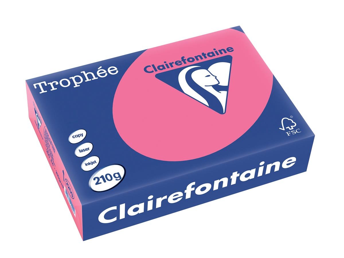 Clairefontaine Trophée Intens, gekleurd papier, A4, 210 g, 250 vel, fuchsia afbeelding
