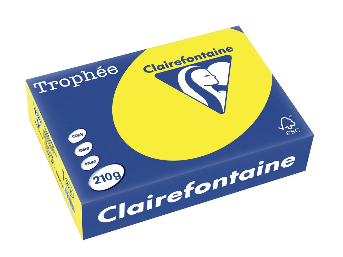 Clairefontaine Trophée Intens A4, 210 g, 250 vel, zonnegeel
