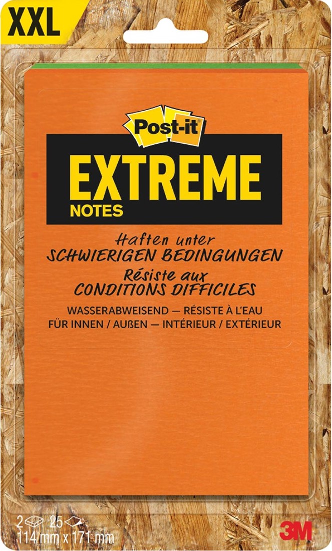 Post-it® Extreme Notes, ft 114 x 171 mm, 2 blokken van 25 blaadjes ...