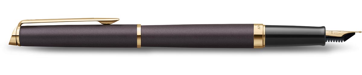 Waterman Hémisphère Metalic vulpen, medium, zwart GT, giftbox afbeelding