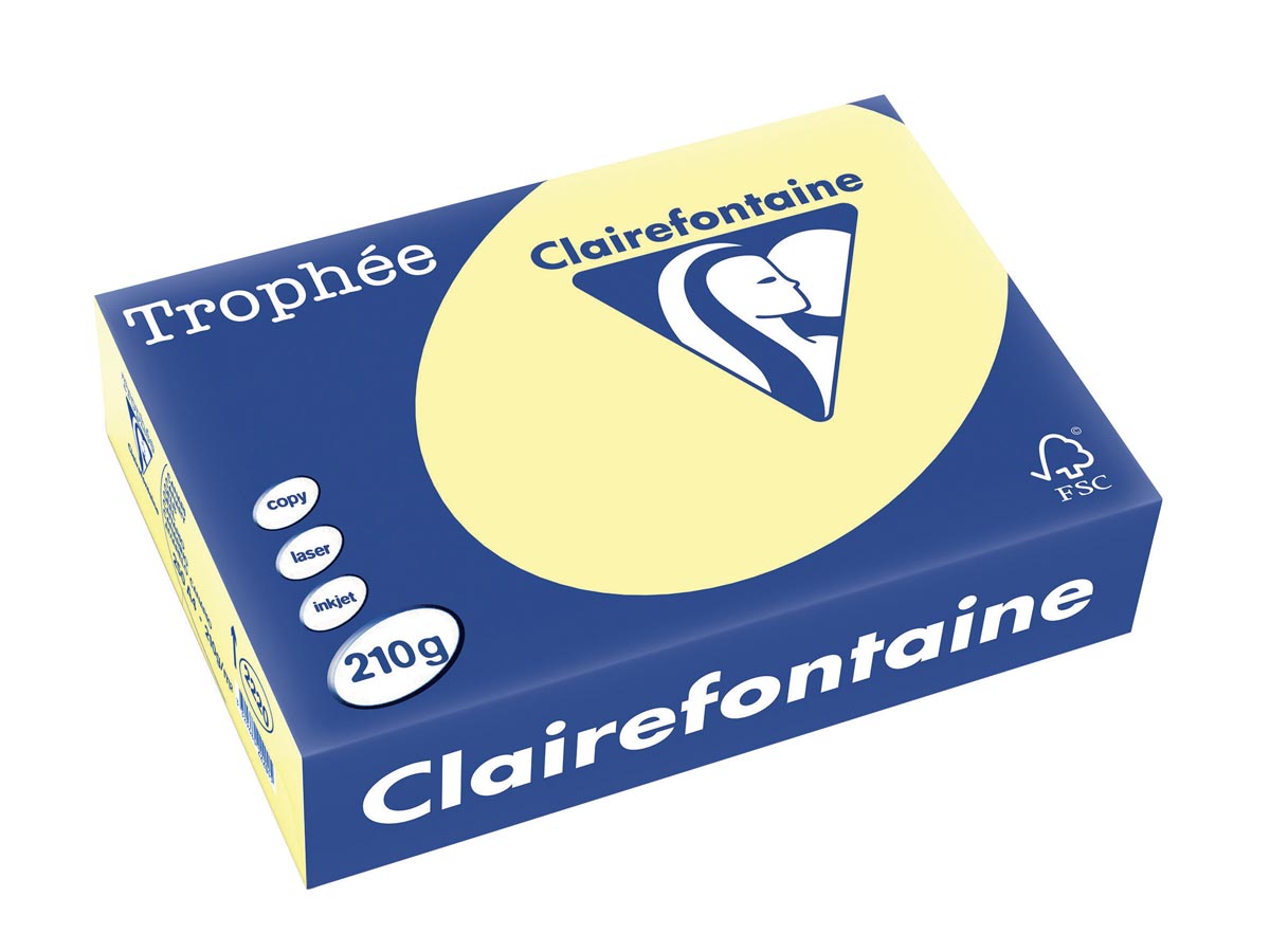 Clairefontaine Trophee Pastel A4 Geel 210 G 250 Vel huismerk kopen in de aanbieding