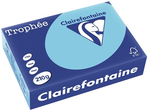 Clairefontaine Trophée Pastel, gekleurd papier, A4, 210 g, 250 vel, helblauw