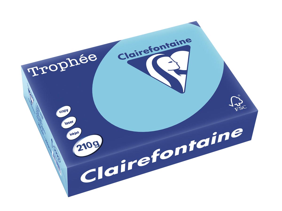 Clairefontaine TrophÃÂ©e Pastel gekleurd papier A4 210 g 250 vel helblauw