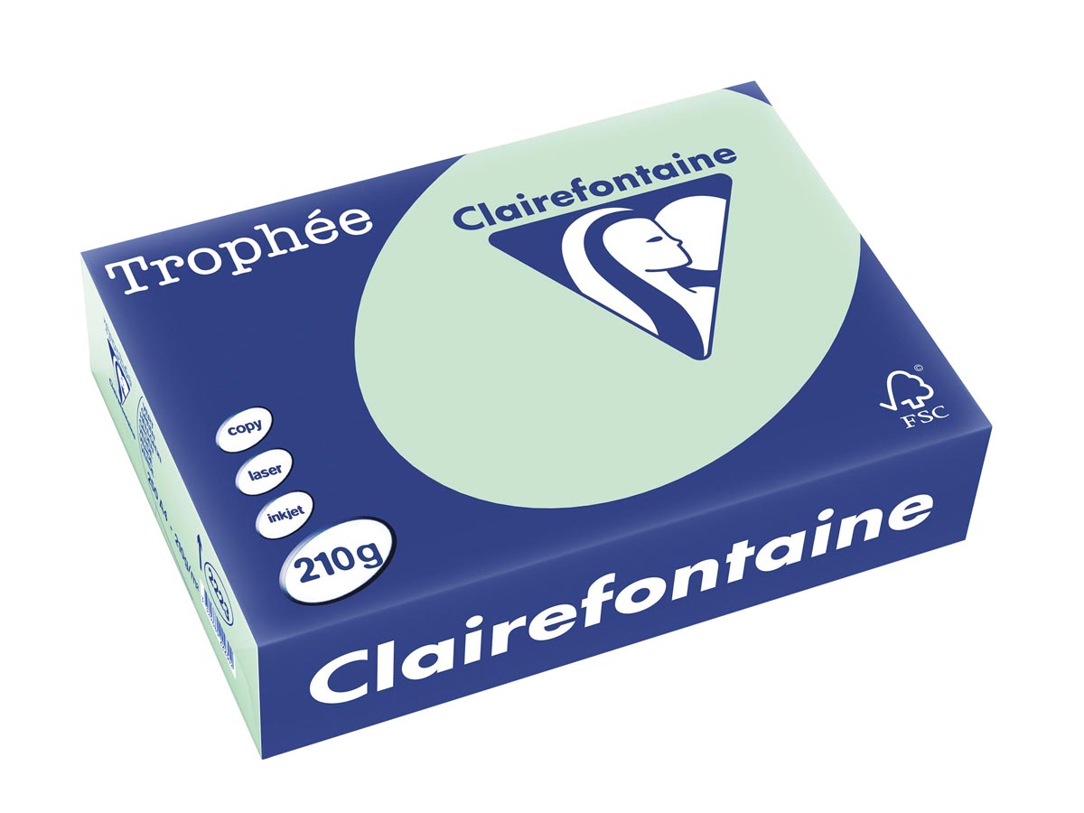 Clairefontaine Trophée Pastel gekleurd papier A4 210 g 250 vel groen