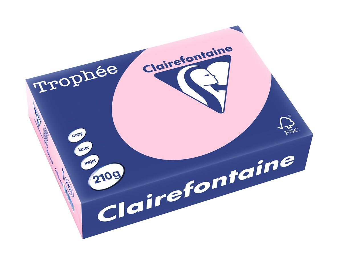 Clairefontaine Trophée Pastel gekleurd papier A4 210 g 250 vel roze