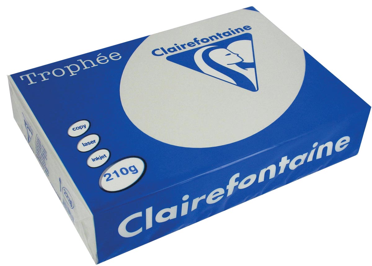 Clairefontaine Trophée Pastel A4, 210 g, 250 vel, lichtgrijs