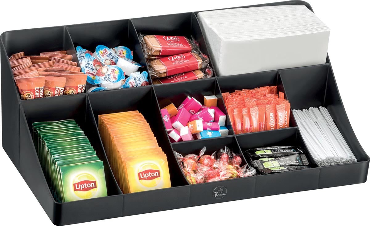 Organisatie element voor de koffiehoek of keuken, 11 compartimenten, kleur zwart afbeelding
