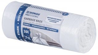 DONAU PROFESSIONAL vuilniszak, 12 micron, ft 56 x 44 cm, 20 liter, wit, pak van 20 stuks
