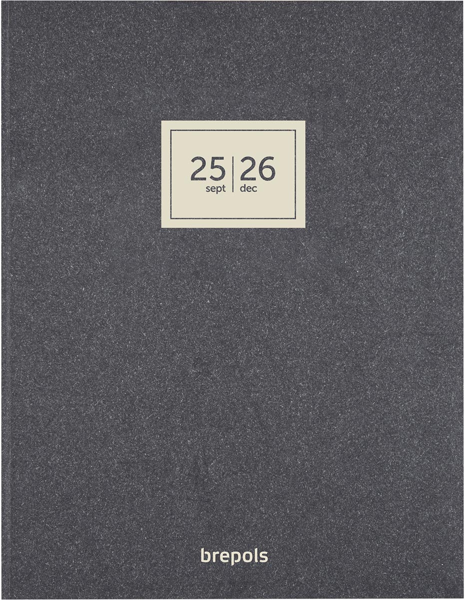 Brepols schoolagenda A4 Polyprop, zwart, 2025-2026