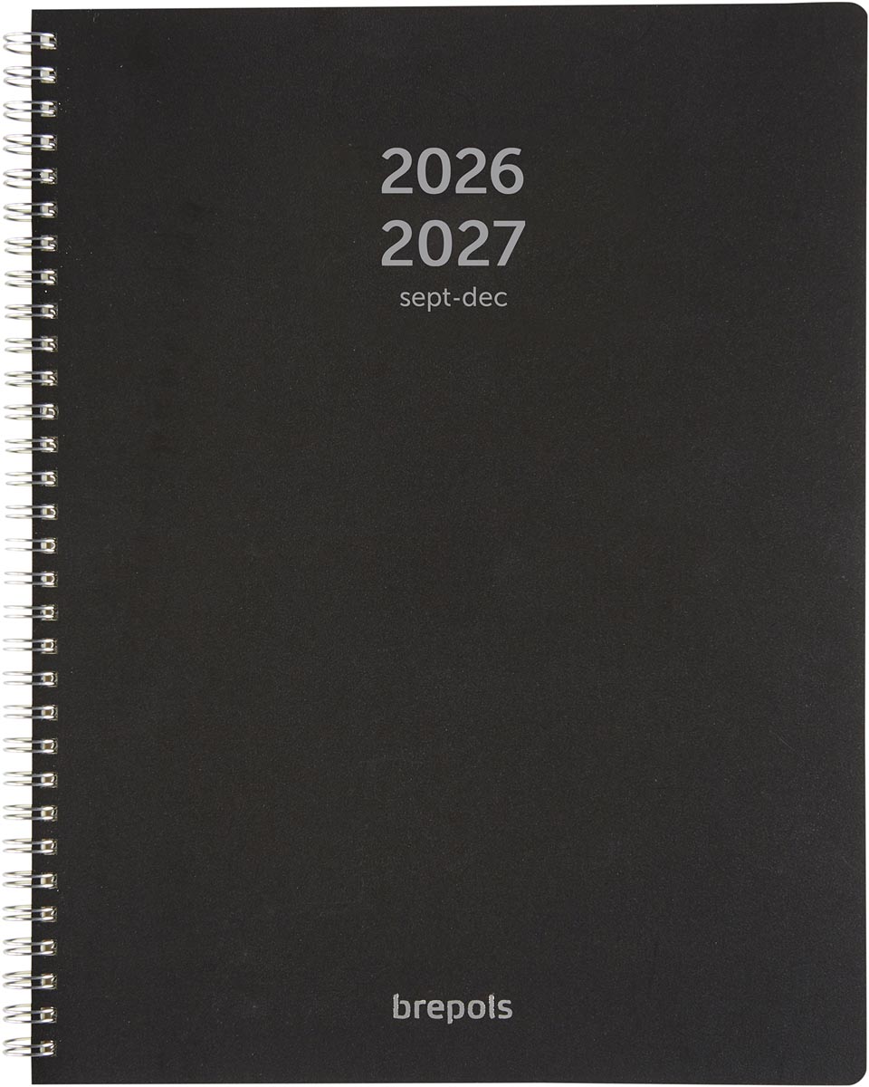 Brepols schoolagenda A4 Polyprop, zwart, 2026-2027