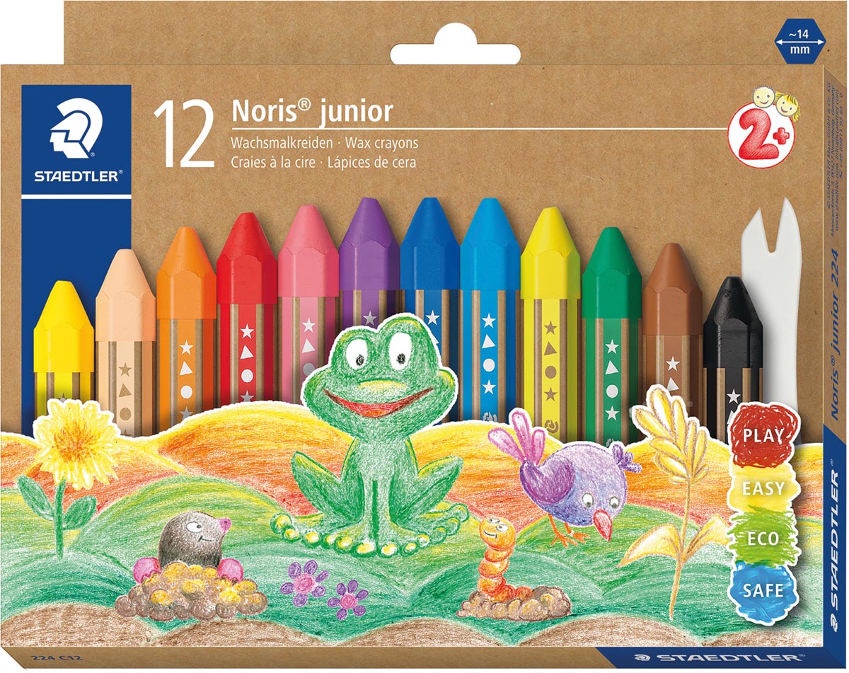 Staedtler Noris Junior waskrijt, etui van 12 stuks Staedtler Noris Junior waskrijt, etui van 12 stuks