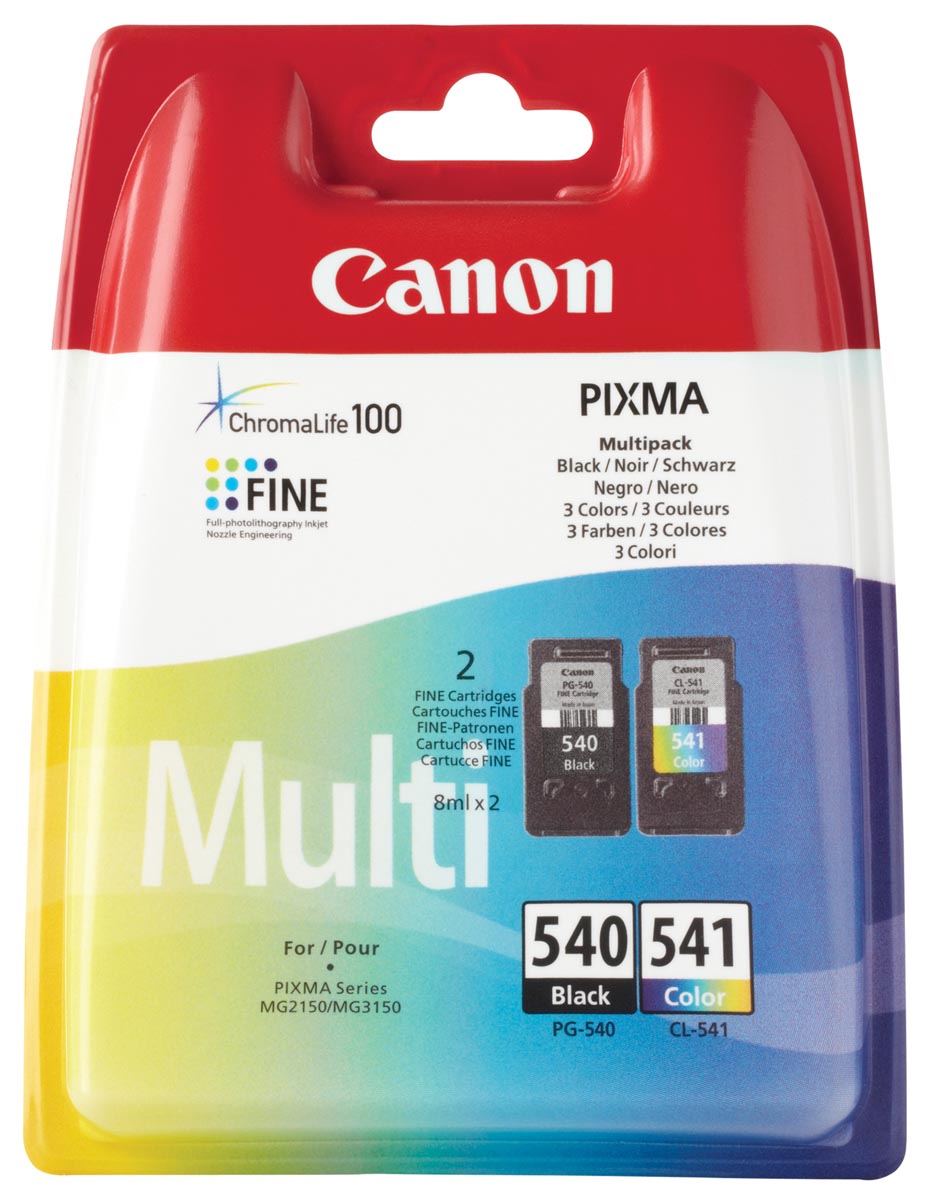 Canon inktcartridge PG-540 en CL-541, 180 pagina's, OEM 5225B006, 4 kleuren